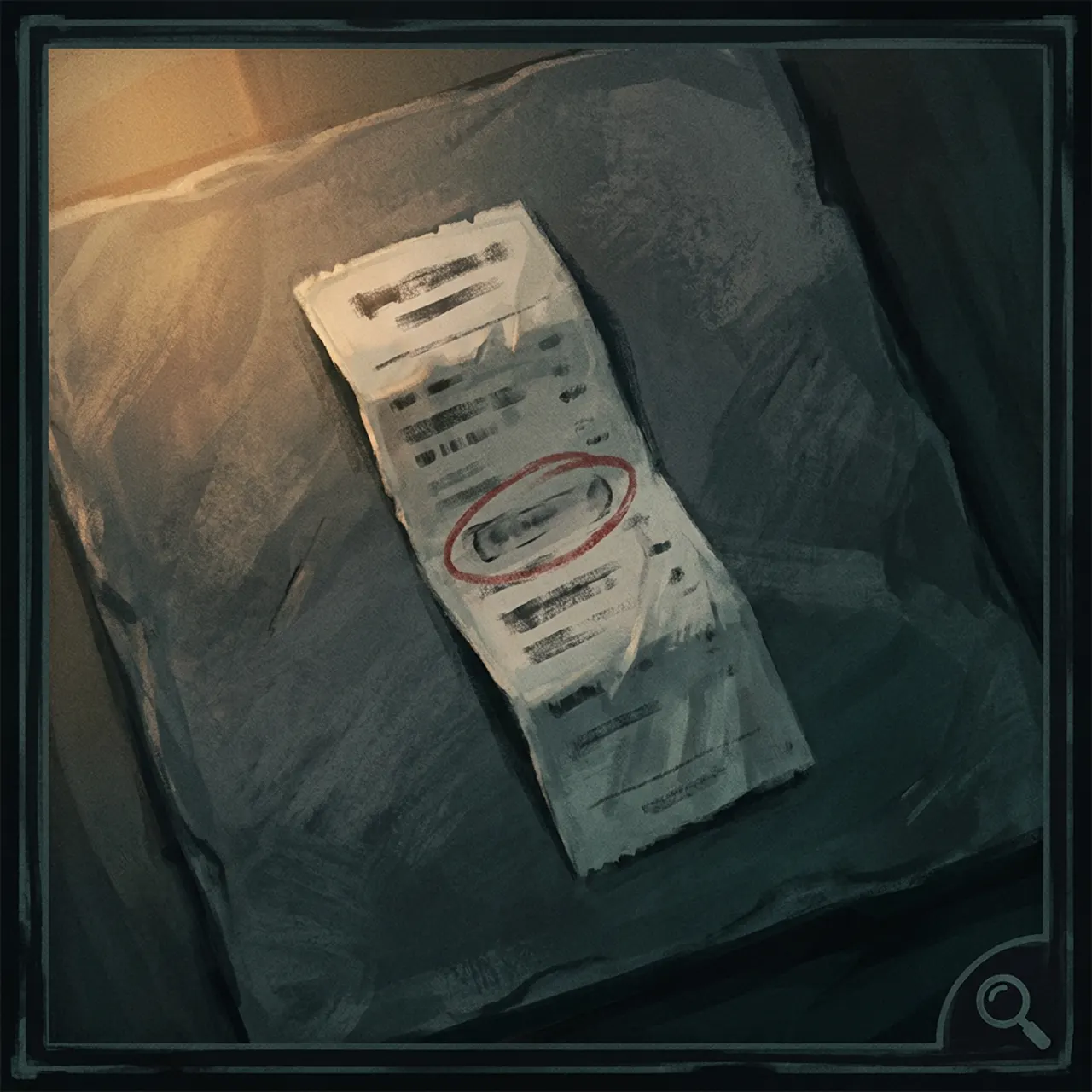 Evidence close-up: a printed service-lift log with one entry circled in red.